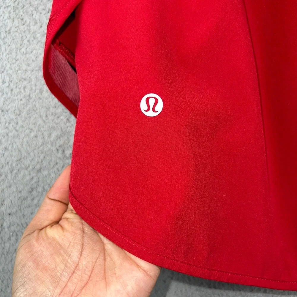 Lululemon Pace Rival Skirt Red Athletic Tennis Running Skort Women Size 8
